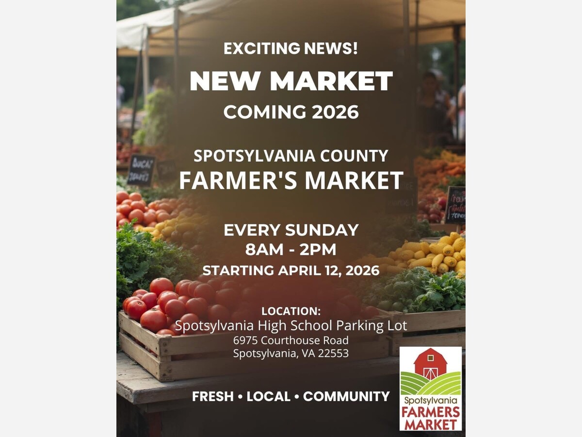 From Spotsylvania County Government: New Spotsylvania County Farmers Market 