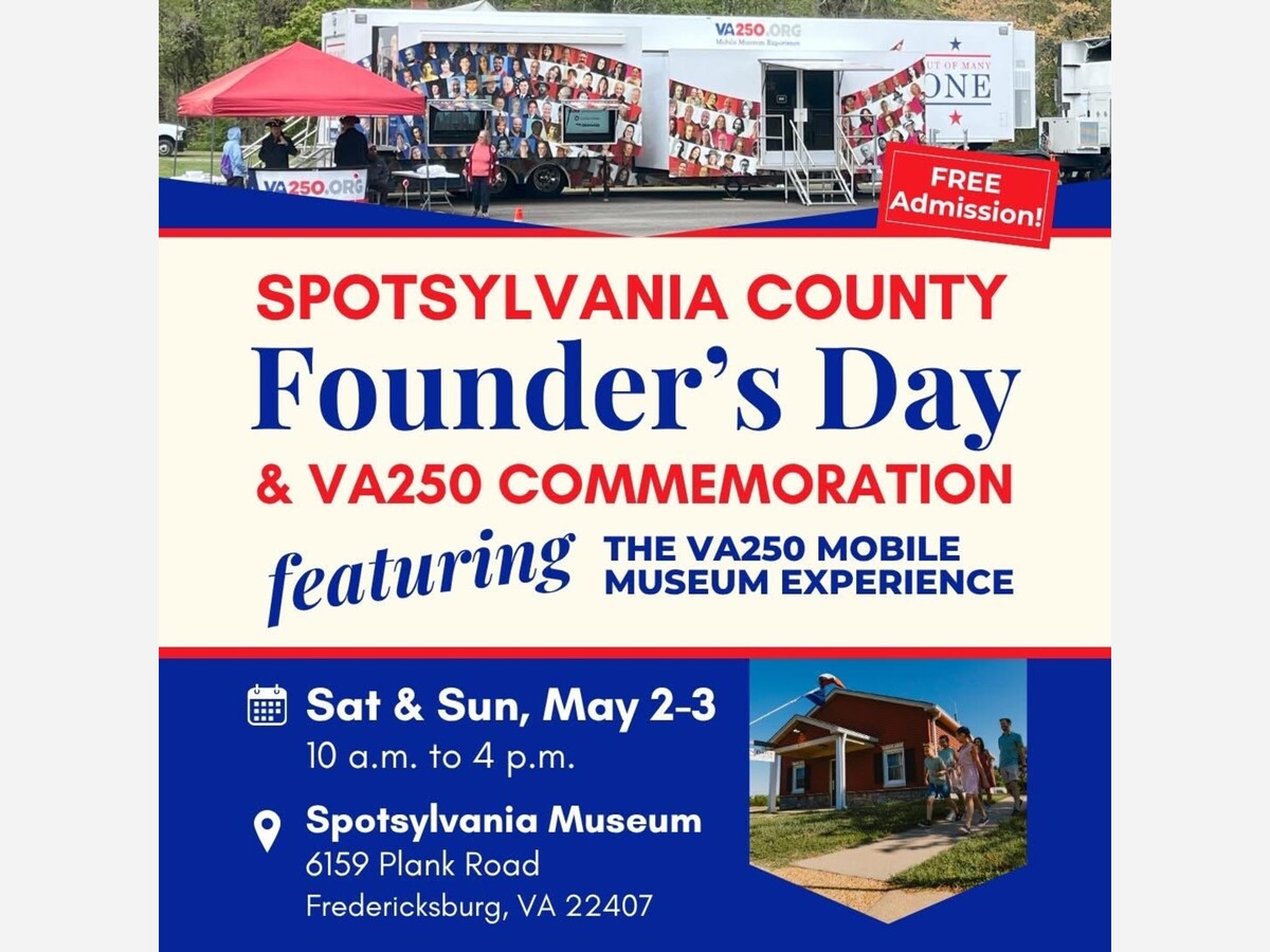 Celebrate Spotsylvania County Founder’s Day next Weekend 