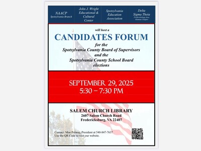 Correction Spotsylvania NAACP Candidate Forum Sep 29 pm 