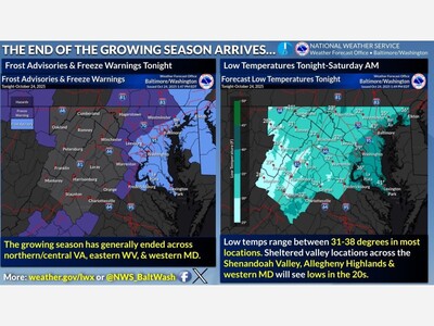 Freeze Warning for Spotsylvania Tonight 