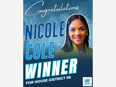  Nicole Cole is now Delegate Elect for House District 66 which represents half of Spotsylvania and Caroline Counties. 