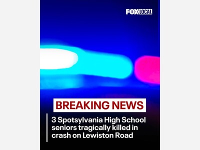 3 Spotsylvania High School Seniors Tragically Killed in Crash on Lewiston Road 