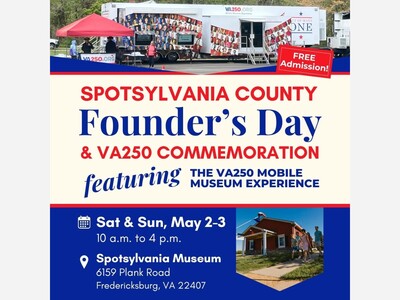 Celebrate Spotsylvania County Founder’s Day next Weekend 