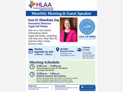 HLAA Hearing Loss Association Meeting Rappahannock Area Club 