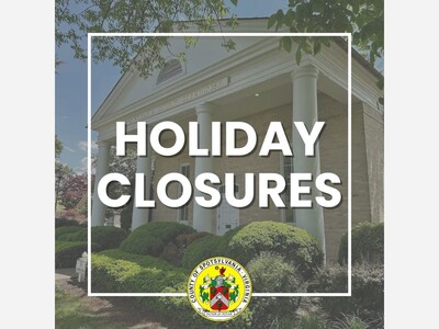 All County Offices Will Be Closed On Monday